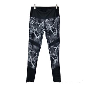 Mondetta Small Petite Athletic Active Pants Black Tie Dye Yoga Stretch Long Knit
